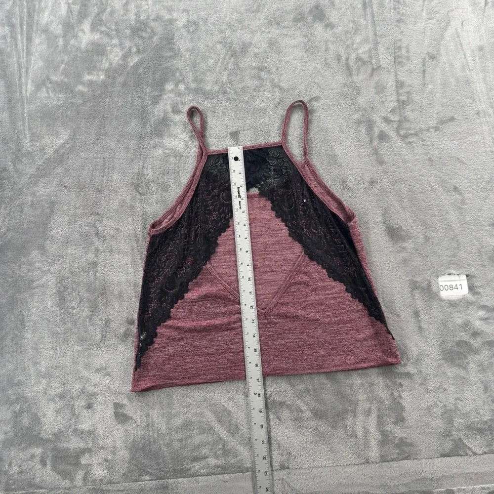 CUPSHE Pajama Set Womens Medium Burgundy Lace Back‎ Cami and Shorts 2pc Lounge